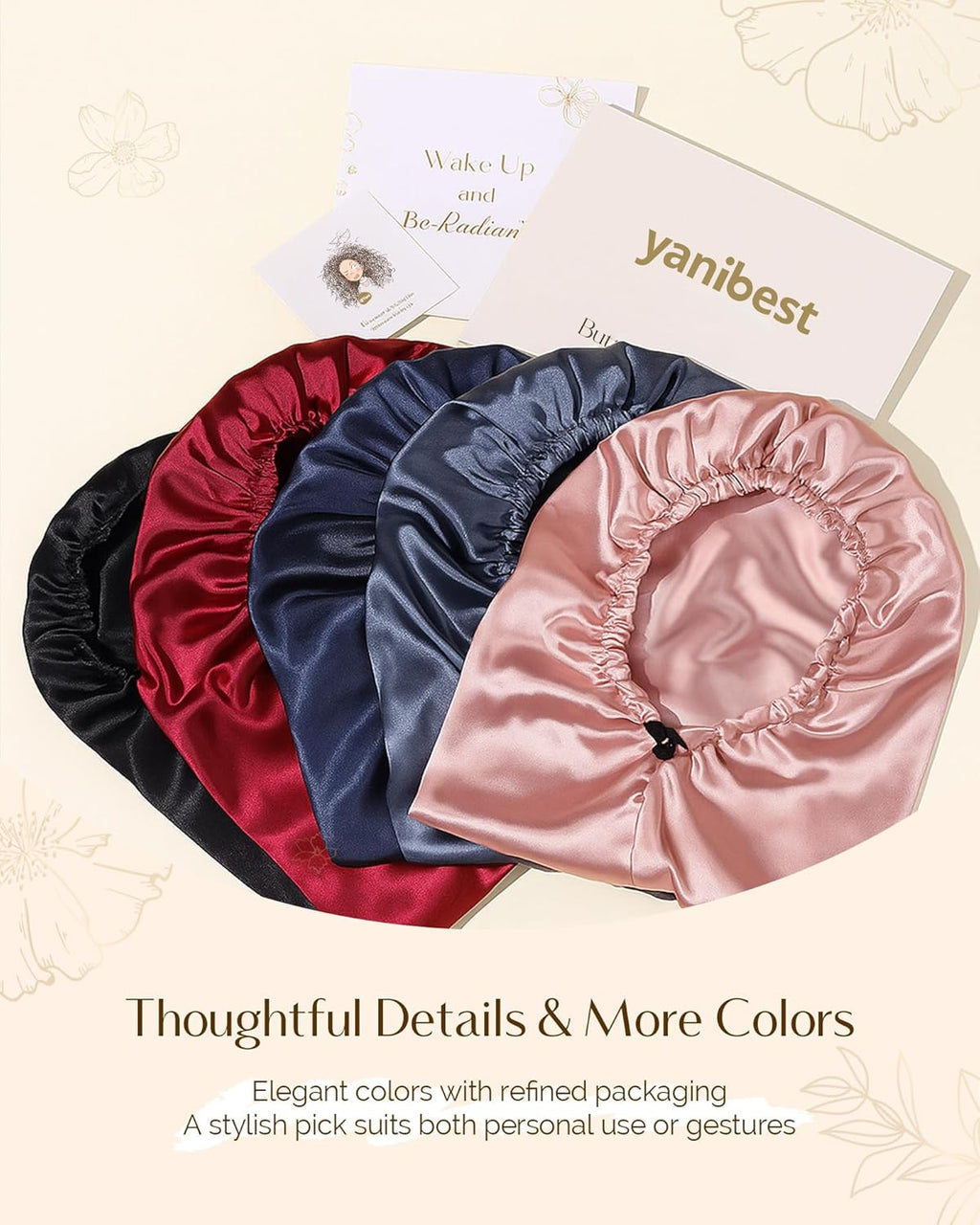 Long Bonnet Braid Bonnet for Sleeping Adjustable Satin Silk Bonnet for Braids Sleep Bonnet for Women Locs