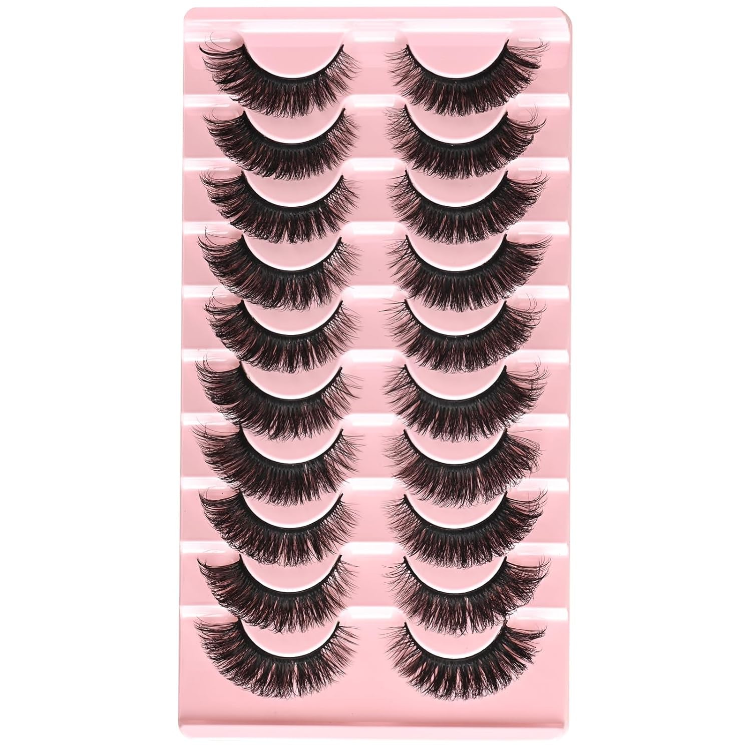 Cat Eye Lashes Mink Eyelashes Strips Natural Fluffy Russian Strip Eyelash Extension Looking Wispy Full Volume Fox Lash CC Curl Dramatic Short 8Mm-15Mm Pestañas Postizas for Women