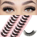 Cat Eye Lashes Mink Eyelashes Strips Natural Fluffy Russian Strip Eyelash Extension Looking Wispy Full Volume Fox Lash CC Curl Dramatic Short 8Mm-15Mm Pestañas Postizas for Women