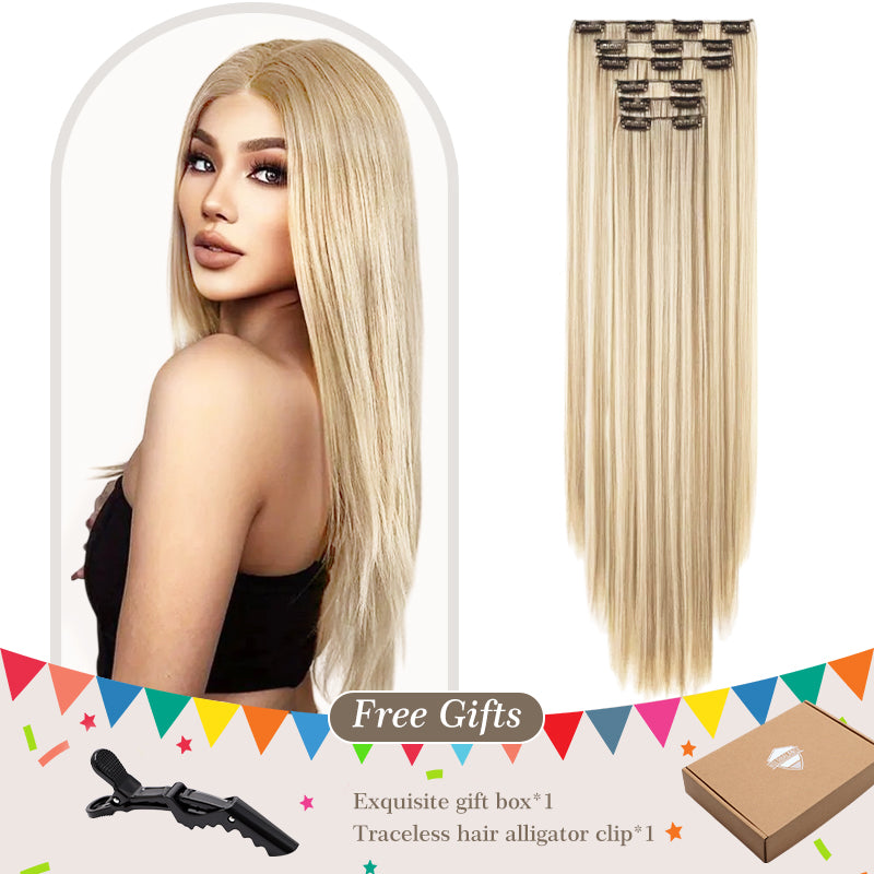 24inch Hair Extensions for Women 6PCS Long Soft Synthetic Natural Hairpieces - Anaya Beauty